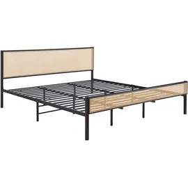 [en.casa] Metallbett Linköping 180 x 200 cm mit rechteckigem Kopfteil