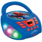 Lexibook - Marvel Spider-Man - Bluetooth-CD-Player für Kinder - Tragbar, Lichteffekte, Mikrofonbuchse, Aux-In, Akku oder Netz, Mädchen, Jungen, Blau/Rot, RCD109SPLXB