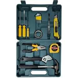 NYVI Werkzeug Satz Optimus Mini - Werkzeugset 15-teilig im Werkzeugkasten aus Kunststoff - Handwerkzeug aus Stahl - Rostfrei, Vielseitig, Kompakt