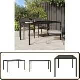 Vidaxl - Gartentisch 150x90x75 cm Gehärtetes Glas Poly Rattan Braun - Esstisch - Gartenmöbel - Outdoor Möbel - Terrassenmöbel - Polyrattan Tisch