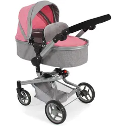 Kombi-Puppenwagen CHIC2000 "Yolo, Melange Pink", rosa (melange pink), Puppenwagen, KinderB:42cm H:81cm T:42cm, Metall, Kunststoff, Stoff, mit schwenkbaren Vorderrädern, B:42cm H:81cm T:42cm