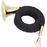 RiToEasysports Exquisite Mini Messing Bb Jagdhorn-Set für Musikliebhaber, Kleine Größe und Leichtes, Goldenes Messing mit Halterung, 15 * 17 * 7,5 Cm