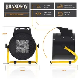 Brandson Bauheizer 3000 W Gelb/Schwarz
