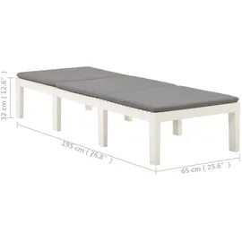 vidaXL Sonnenliege 200 x 71 x 32 cm Weiß