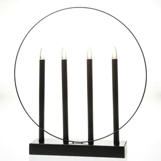 MARELIDA LED Fensterleuchter Glory Fenster Kerzenleuchter mit Ring 4flammig 45cm Timer