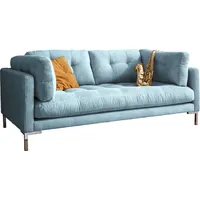 2-Sitzer TRENDS BY HG "LANDAU" Sofas Gr. B/H/T: 183cm x 75cm x 92cm, Cord, blau (mittelblau) in Cord-Stoff mit Metallfuß