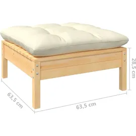 vidaXL Garten-Lounge-Set 9-tlg. beige Kiefernholz