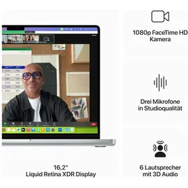 Apple MacBook Pro M3 2023 16" M3 Max 36 GB RAM 1 TB SSD 30-Core GPU Silber