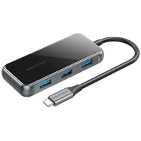 VENTION 5in1 Adapter HUB TFBHB USB-C to HDMI 4K@60Hz, 3x USB 3.0, PD (Gray)