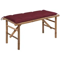 Furnicato Klappbare Gartenbank mit Auflage 118 cm Bambus