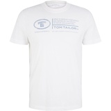 TOM TAILOR Herren T-Shirt mit Print aus Baumwolle, White, XL