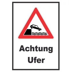 Achtung Ufer Schild A5 (148x210mm)