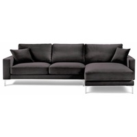 JVmoebel Ecksofa, Schwarz Samt Ecksofa Stoff Wohnzimmer Design Couchen Polster Sofa schwarz