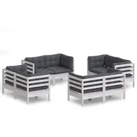 vidaXL Garten-Lounge-Set 8-tlg. weiß