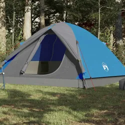 Campingzelt 6 Personen Blau 348x340x190 cm 190T Taft