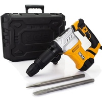 JCB Abbruchhammer DH1300 (1300W, SDS-max Aufnahme, 18J Schlagenergie, Pneumatik-Schlagwerk, Vibrationsdämpfung, Zusatzhandgriff, robust, kompakt, Koffer) Stemmhammer Meißelhammer