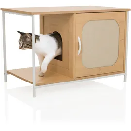 hjh living Kittyhome 1 / Katzenhaus Weiß/Buche