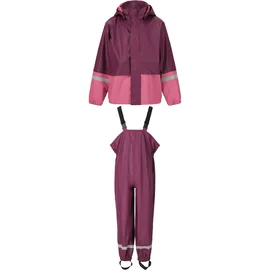ZigZag Regenanzug "Simba", Jungen, Gr. 128, dunkellila, 100% Polyester, mehrfarbig, Sportanzüge Regenanzug, in wasserdichter Qualität