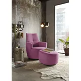 Set One by Musterring Relaxsessel "SO 1450", lila (lila dpr 48), B:80cm H:96cm T:88cm, Luxus-Microfaser (Chenille)100% Polyester, SET ONE BY MUSTERRING, Sessel, Relaxsessel, mit Dreh- und Wippfunktion, inklusive Hocker
