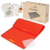 Coradoma Silikon Backform mit Teigschaber inkl. Rezepten und Stoffbeutel | Backmatte Hundekekse Mini Halbkugel 1cm Silikonmatte Hundeleckerli Backunterlage