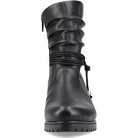 Rieker Damen Stiefelette Kordel Profilsohle Blockabsatz Warmfutter Y17R2, Größe:42 EU, Farbe:Schwarz - Schwarz 42