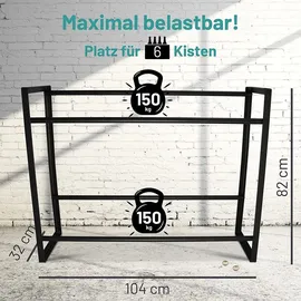 D&D Living Getränkekistenregal 104 x 32 x 82 cm Schwarz
