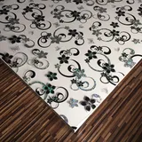 Tischfolie mit Blumen Bedruckt - Maß nach Wunsch - Transparent Klar Tischdecke Tischschutz Schutzfolie Abwaschbar weich PVC (90x220cm)