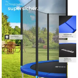 Tectake Garfunky 366 cm inkl. Sicherheitsnetz und Leiter schwarz/blau