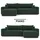 idohome Ecksofa Polyester 3-Sitzer Grün