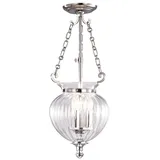 Elstead Lighting Pendellampe 1-flg. D 22 cm rund Glas Nickel