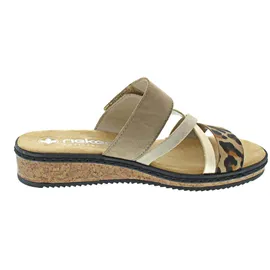 Rieker Damen Pantoletten V3652-62 für animal, Größe 36