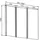 Aqualine VANDA Badewannenfaltwand 1000x1400 mm, Chrom, Mattglas - Silber