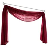 Yaland Voile Transparenter Freihandbogen einfarbig Uni Querbehang Wohnzimmer Gardinenschals (BxH 140x500, winerot) 1 Stück