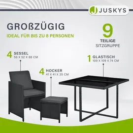 Juskys Baracoa L 9-tlg. schwarz/grau