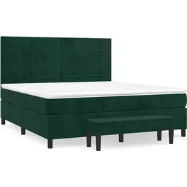 vidaXL Boxspringbett 180 x 200 cm Dunkelgrün