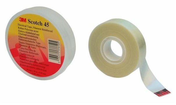 3M glasfaserverstäktes Polyesterband Scotch 45 19x0,2mm transparent Rolle 20m