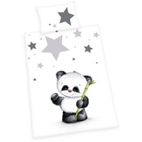 Herding Panda, Kopfkissenbezug 40 x 135 cm mit Hoteleinschlag, Bettbezug 100 x 135cm, Mit praktischem Knopfverschluss, 100% Baumwolle/ Flanell