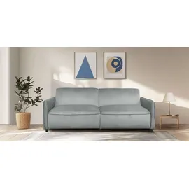 dorel home 3-Sitzer DOREL HOME "Allie Curved Schlafsofa 209 cm", grau (hellgrau), B:209cm H:80cm T:91cm, 100% Polyester, Sofas, Bettfunktion (110/190), verstellbare Rückenlehne, Cord u. Velours