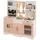 Costway Spielküche Holz, Kinderküche mit Mikrowelle, Spüle rosa