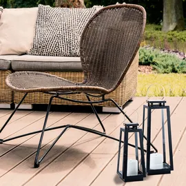 Marrakesch Orient & Mediterran Interior Laterne Metall 40 cm 2er Set schwarz