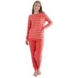 GÖTZBURG Schlafanzug Damen Frottee Pyjama (2 tlg) kuschelige Qualität rot 42