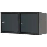 Proregal Mega Deal 2x Schließfachwürfel Blocky mit Zylinderschloss | 2 Schlüssel 40x40x40cm Anthrazit/Anthrazitgrau
