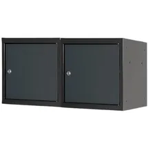 Proregal Mega Deal 2x Schließfachwürfel Blocky mit Zylinderschloss | 2 Schlüssel 40x40x40cm Anthrazit/Anthrazitgrau