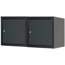 Proregal Mega Deal 2x Schließfachwürfel Blocky mit Zylinderschloss | 2 Schlüssel 40x40x40cm Anthrazit/Anthrazitgrau