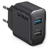 SBS TETR2USB21AFAST, Indoor, AC, 5 V, 2,1 A, Schwarz