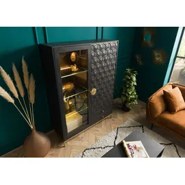 MASSIVMOEBEL24.DE Highboard 120 x 165 x 40 cm grau geölt