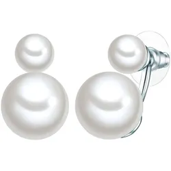 Lulu & Jane Perlen-Ohrstecker Metall-Legierung Muschelkernperle in Silber Ohrringe   Damen 