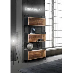 Regal GUTMANN FACTORY "Warehouse", beige (natur), B:90cm H:190cm T:35cm, Regale, Standregal, industrial Design
