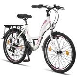 Licorne Bike Stella Premium City Bike 20,24,26 und 28 Zoll Fahrrad für Mädchen Herren und Damen 21 Gang (6 Gang bei 20 Zoll) Holland Citybike