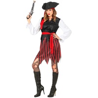 Carnival Party 5tlg. Kostüm "Pirat" in Rot - 3XL